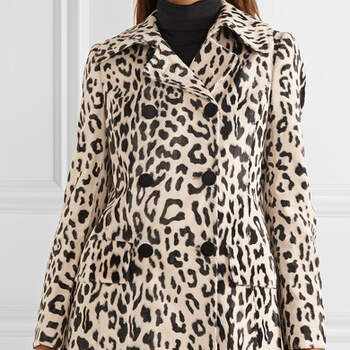 Casaco de pele falsa com estampado de Leopardo da Dolce &amp; Gabanna via Net-a-Porter