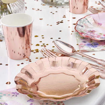 Platos dulce rosa gold 8 unidades- Compra en The Wedding Shop