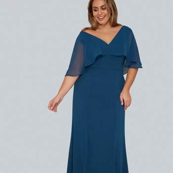 Chi Chi London Teal Blue Chiffon Maxi Dress, Evans