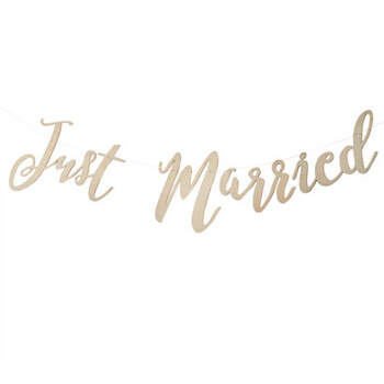 Guirnalda de madera "Just Married"- Compra en The Wedding Shop