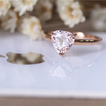 Anillo de compromiso en color rose gold con diamante natural - Etsy