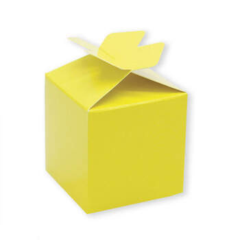 Cajas Cubo Lazo Amarillo 25 unidades- Compra en The Wedding Shop