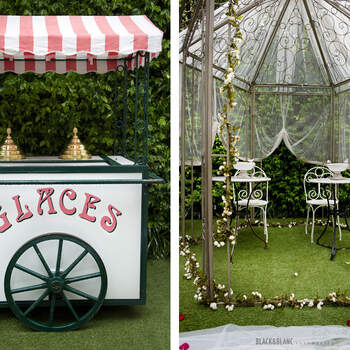 Otros dos ejemplos de lo que puedes hacer en tu boda si escoges los espacios exteriores. Foto: Belle Day. http://belleday.com/es/