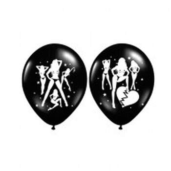 Ballons Sexy Girl Noirs 6 Pièces - The Wedding Shop !