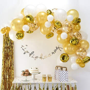 Arco de globos de oro 70 unidades- Compra en The Wedding Shop