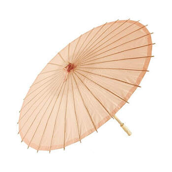 Sombrilla de bambú rosa melocotón - Compra en The Wedding Shop