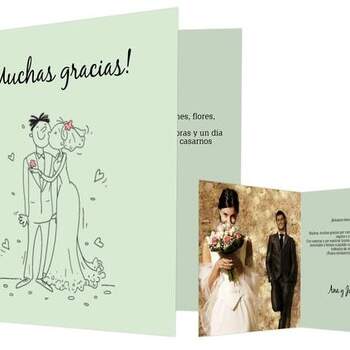 ¡Gracias por venir a nuestra boda! Es fácil decirlo, pero a todos tus invitados les encantará recibir esta tarjeta de agradecimiento. Foto: <a href="http://www.sendmoments.es/?c=zan" target="_blank">sendmoments</a>