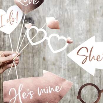 Accessoires Photocall Rose Gold 10 pièces - The Wedding Shop !