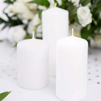 Vela Decorativa Blanca Opaco Grande 6 unidades- Compra en The Wedding Shop