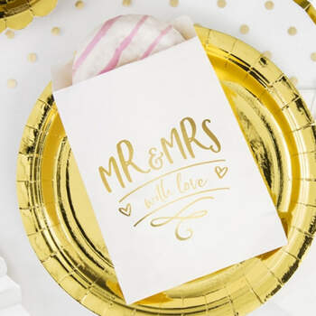 Bolsas De Papel Para Almendras Mr y Mrs 6 Unidades- Compra en The Wedding Shop