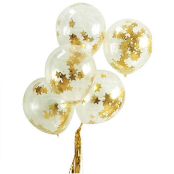 Globos estrella dorada 5 unidades- Compra en The Wedding Shop