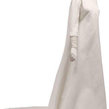 Vestido de novia en gazar de color marfil de 1968. Foto: Museo Balenciaga.