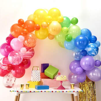 Arco de globos arco iris 85 unidades- Compra en The Wedding Shop