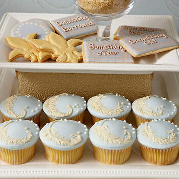Cupcakes bleus et blancs Amy Atlas