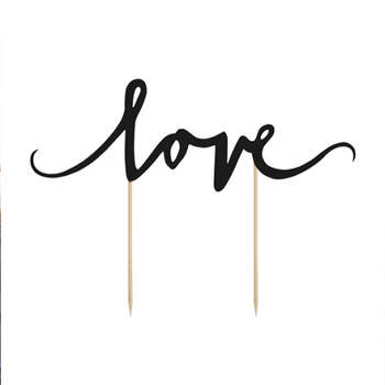 Topper Tarta nupcial Love en Negro- Compra en The Wedding Shop