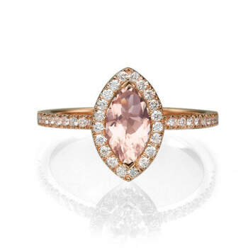 Anillo de compromiso en color rose gold con acentos de diamantes - Etsy
