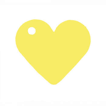 Marcasitio Corazón De Cartón Amarillo 10 Unidades- Compra en The Wedding Shop
