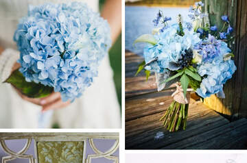 Ramos de novia en color azul para bodas 2013
