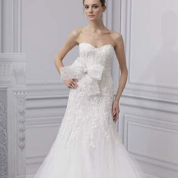 Vestido de noiva de Monique Lhuillier 2013. New York Bridal Fashion Week Spring 2013.