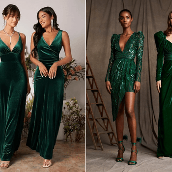 Vestidos verdes de fiesta, de 80 diseños en distintos tonos de color verde