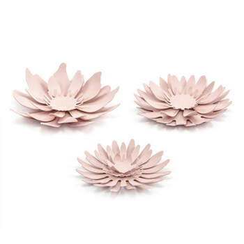 Set de 3 flores decorativas de mesa de color rosa- Compra en The Wedding Shop