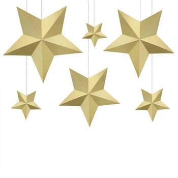 Estrellas decorativas doradas 6 piezas- Compra en The Wedding Shop
