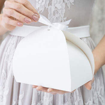 Cake box Cofanetto con nastrino 10 pezzi
 - Compra en The Wedding Shop
