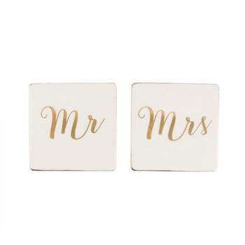 Posavasos Mr y Mrs Oro- Compra en The Wedding Shop