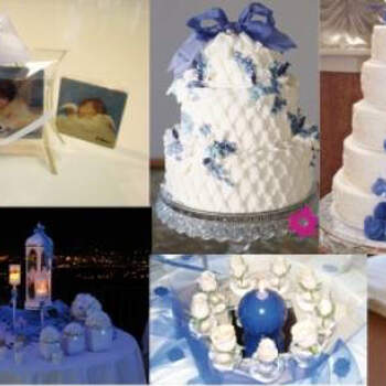 Las tartas o la decoración de la mantelería son otros lugares donde puedes encontrar toques azules para tu boda. Foto: Matrimonio.com