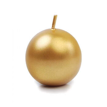 Vela pequeña esfera dorada 10 piezas- Compra en The Wedding Shop