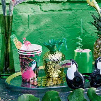 Vasos fiesta tropical 12 unidades- Compra en The Wedding Shop
