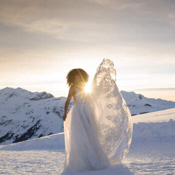 Wedding couple shooting in winter, Wengen