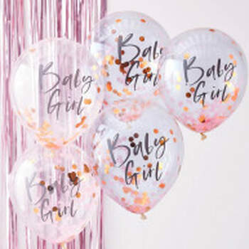 Ballons Baby Girl 5 Pièces - The Wedding Shop !