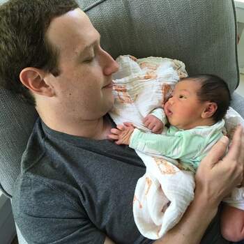 O fundador do Facebook foi pai pela segunda vez em 2017. August nasceu, como o nome indica, em Agosto. Foto via Instagram Mark Zuckerberg