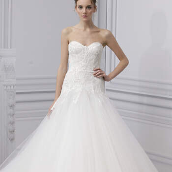 Vestido de noiva de Monique Lhuillier 2013. New York Bridal Fashion Week Spring 2013.