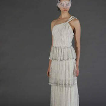 Vestido de noiva com saia peplum da colecção Douglas Hannant Primavera 2013