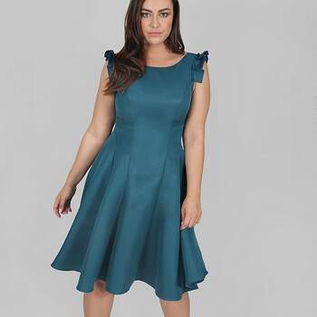 Chi Chi London Teal Blue Skater Dress, Evans