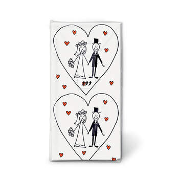 Pañuelos de Papel Novios dentro de un Corazón- Compra en The Wedding Shop