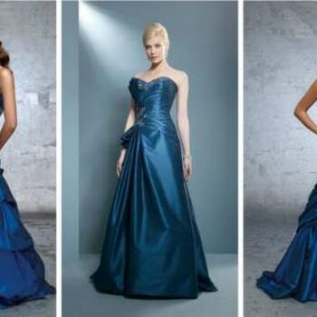 Muchos diseñadores también ofrecen trajes de novia en tonos azules. Foto: Zankyou
