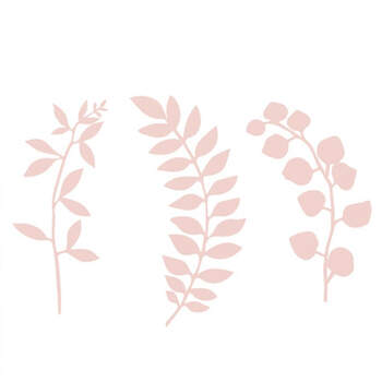 Set de 9 ramitas decorativas de color rosa- Compra en The Wedding Shop