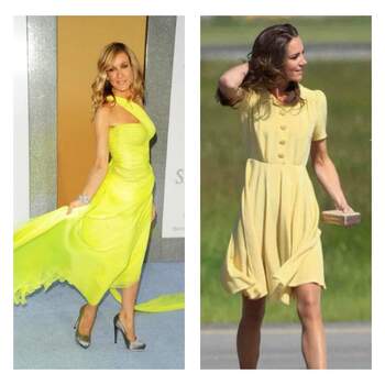 L'actrice de Sex and the city et la Duchesse de Cambridge ont toute deux choisi une robe jaune.
Photo : youtube
