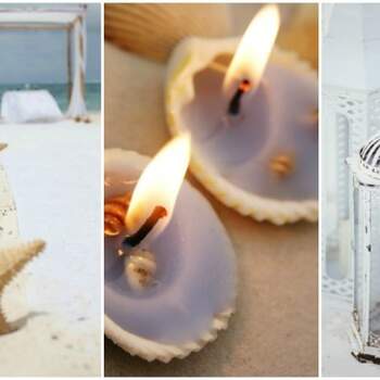 Foto: Leigh Skaggs Photography& Seashells with candles close up via Shutterstock&  Sara & Rocky Photography