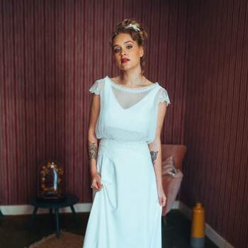 Robe de mariée bohème modèle Isabelle - Crédit photo: Elsa Gary