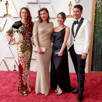 Oscar® nominees Nadine Lüchinger, Maria Brendle and guests arrive on the red carpet of the 94th Oscars® at the Dolby Theatre at Ovation Hollywood in Los Angeles, CA, on Sunday, March 27, 2022.