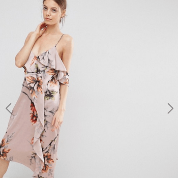 ASOS Cami Ruffle Front Floral Midi Dress (51,35€)
