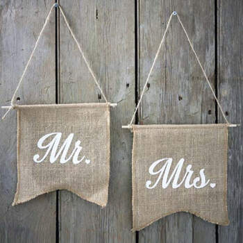 Banderines de tela MR &amp; MRS- Compra en The Wedding Shop