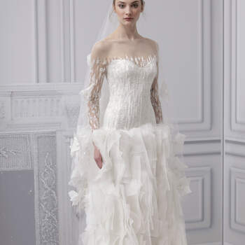 Vestido de noiva de Monique Lhuillier 2013. New York Bridal Fashion Week Spring 2013.
