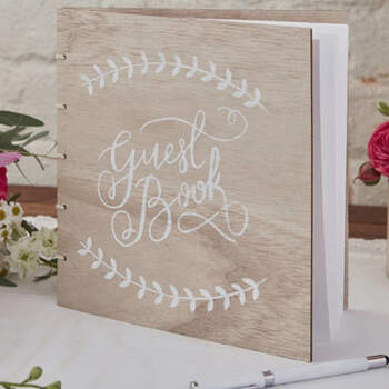 Libro de firmas madera boho chic- Compra en The Wedding Shop