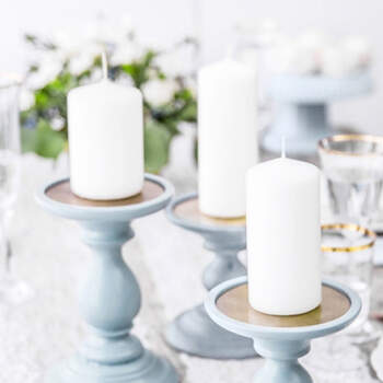 Vela Decorativa Blanca Opaco Pequeña 6 unidades- Compra en The Wedding Shop