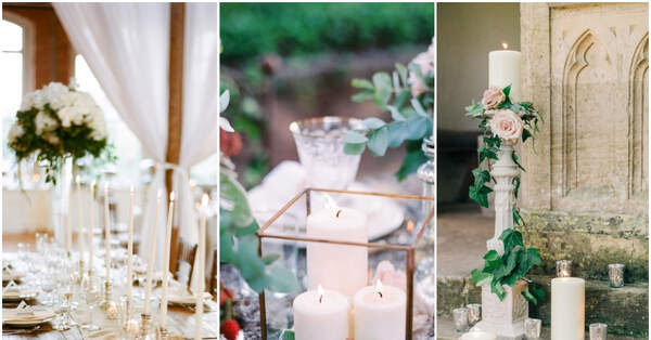 Décoration de table de mariage avec des bougies - Les décorations